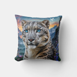 Almofada Snow Lepard Mountain Valley Sunset