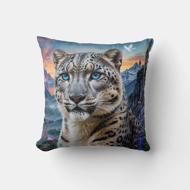 Almofada Snow Lepard Mountain Valley Sunset (Frente)