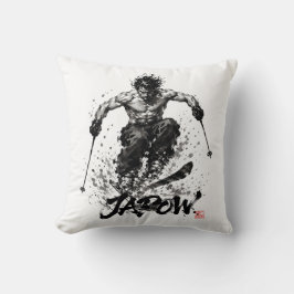 Almofada Snowboard Brush Art - Skier Samurai Musashi Ski