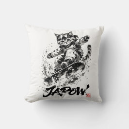 Almofada Snowboard Brush Art - Snowboarder cat
