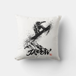 Almofada Snowboard Brush Art - Snowboarder Grab Jump
