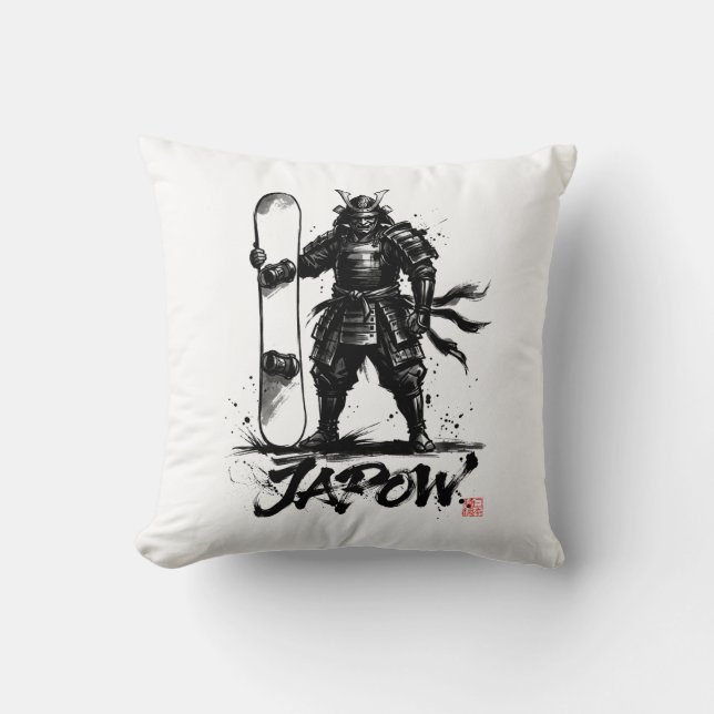 Almofada Snowboard Brush Art - Standing Samurai snowboard  (Frente)