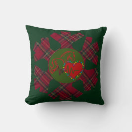 Almofada Snowflake Plaid Throw Pillow