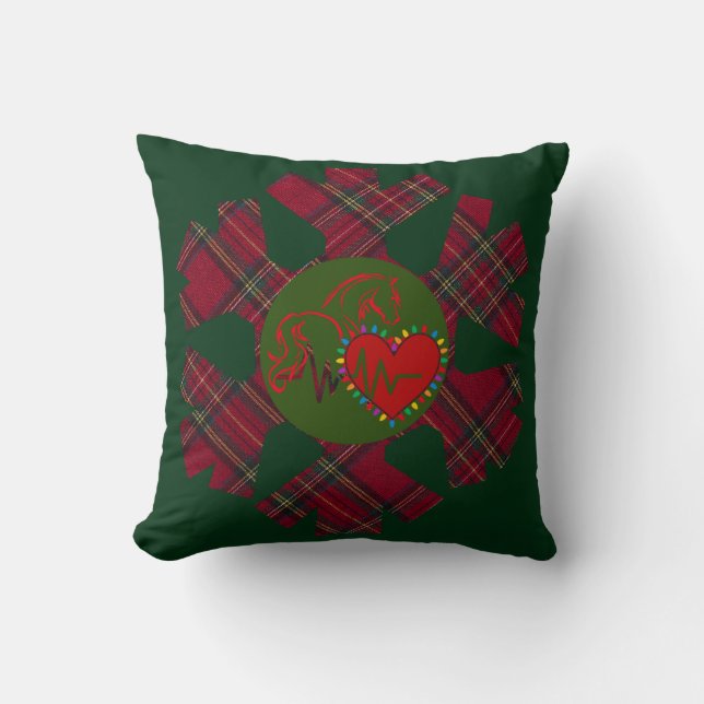 Almofada Snowflake Plaid Throw Pillow (Frente)
