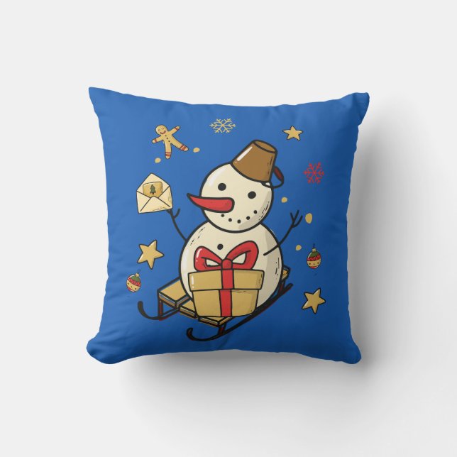 Almofada Snowman de Natal (Frente)