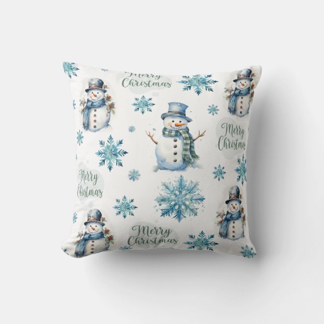 Almofada Snowman de Natal (Frente)