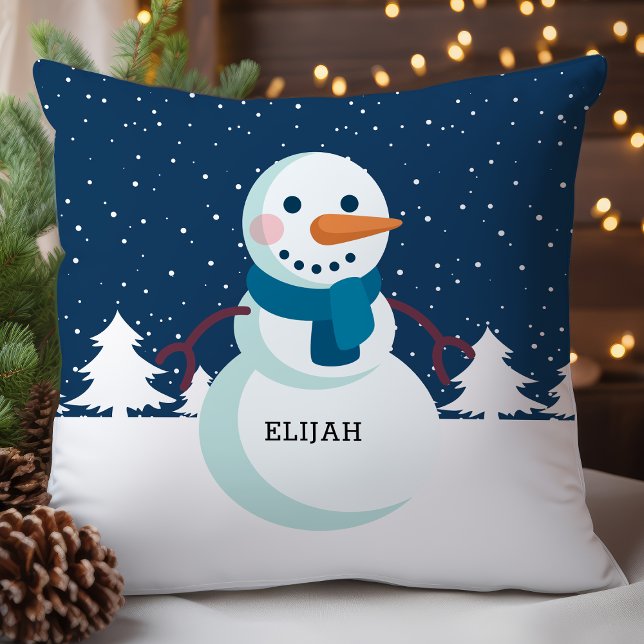 Almofada Snowman Personalizado Scarf Natal (Criador carregado)