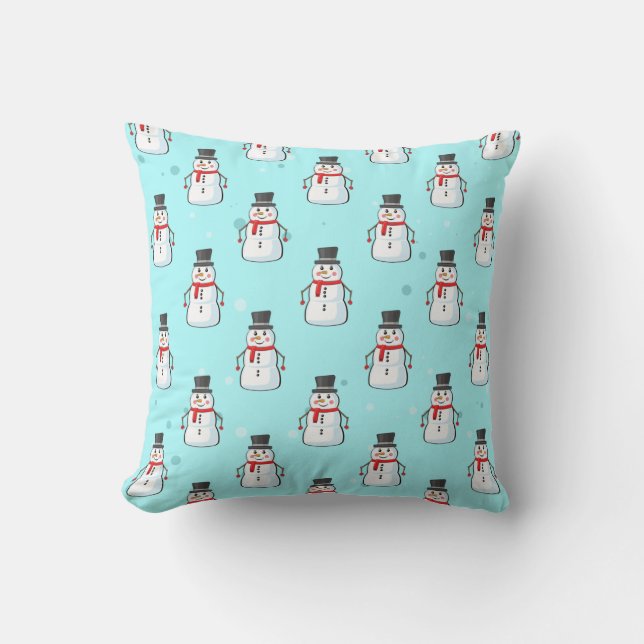 Almofada Snowman Seamless Pattern (Frente)