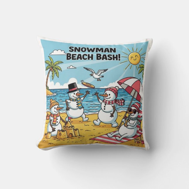 Almofada Snowmen Beach Bash (Frente)