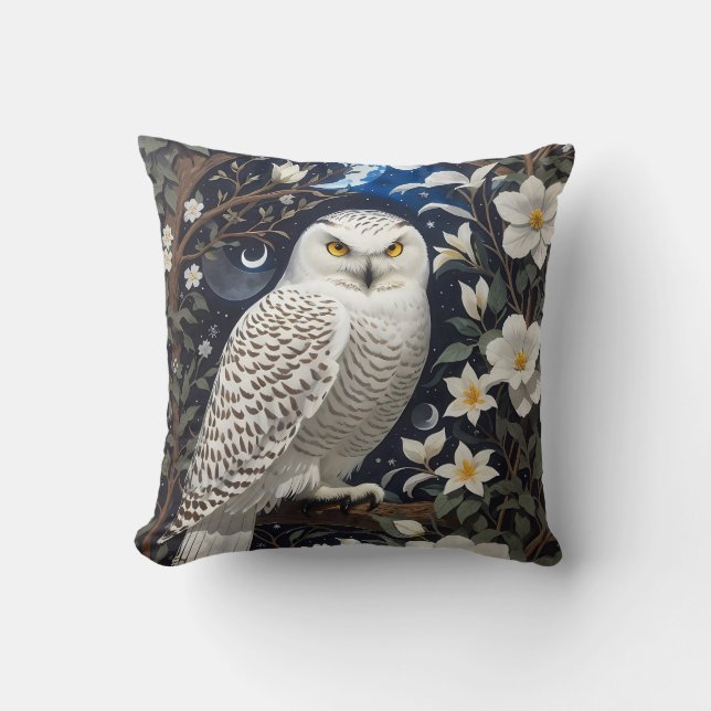 Almofada Snowy Owl Moonlight (Frente)