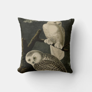 Almofada Snowy Owl, Pássaros da América de John James Audub