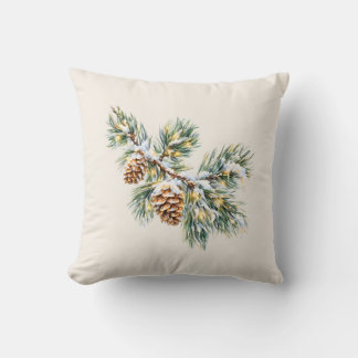 Almofada Snowy Pine Branch