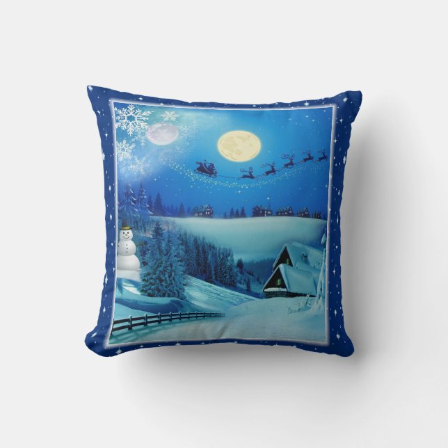 Almofada Snowy Winter Holiday Fantasy (Frente)