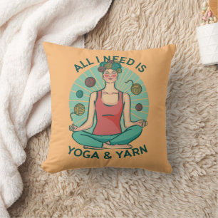 Almofada Só preciso de Yoga e Yarne Phrase