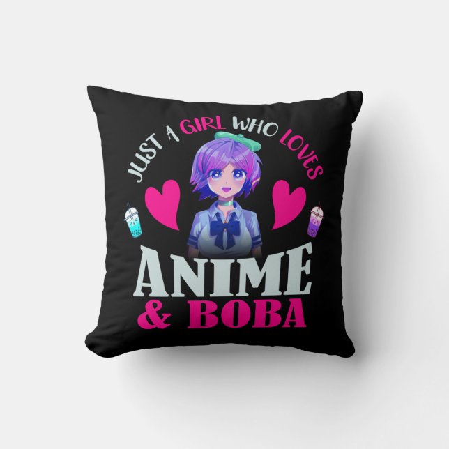 Almofada Só uma garota que ama anime e Boba (Frente)