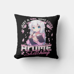 Almofada Só uma garota que ama anime e desenha