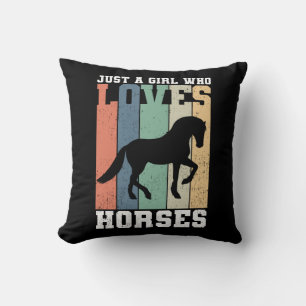 Almofada Só uma garota que ama Cavalos Cavalo-Vintage Re