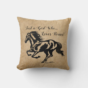 Almofada Só uma garota que ama cavalos, Travesseiro decorat