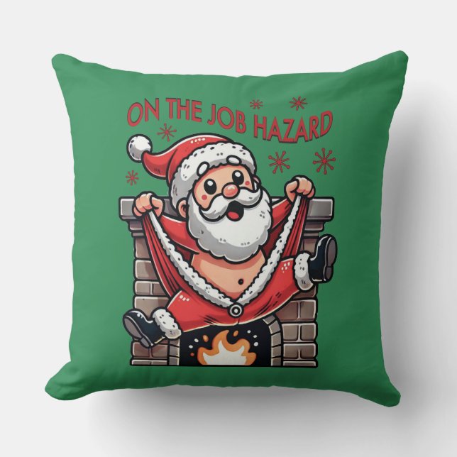 Almofada Sobre Papais noeis de Risco de Fogo (Frente)