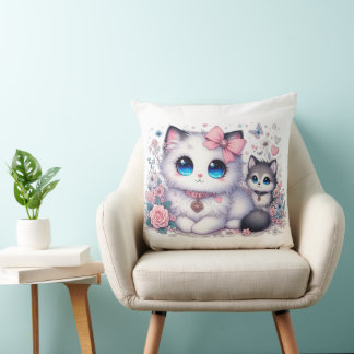 Almofada Sobrecarga de gatinhos de cutena: Gato e cão de ol