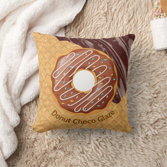 Almofada Sobremesa,Donut Choco Glaze, Chocolate Derretido (Cobertor)