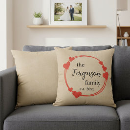 Almofada Sobrenome Personalizado com Ano de Casamento