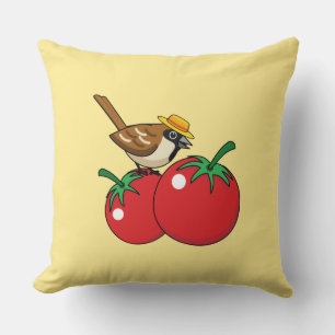 Almofada Sobreposição Orgânica Comendo Tomate Vermelho
