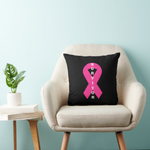 Almofada Sobrevivência rosa da fita de consciência do Cance