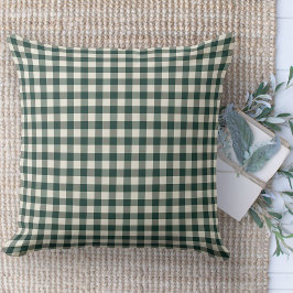 Almofada Sofá de Gingham Verde e Branco da Moderna Fazenda