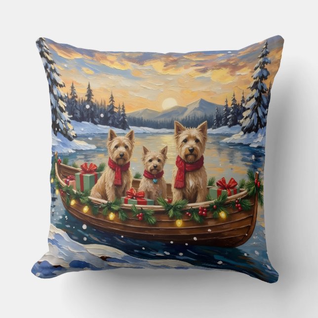 Almofada Soft Coated Wheaten Terrier Christmas Boat Holiday (Frente)