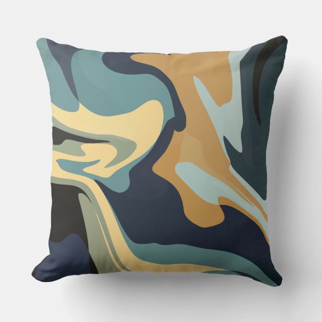 Almofada Soft Earthy Swirls in Calm Tones (Frente)