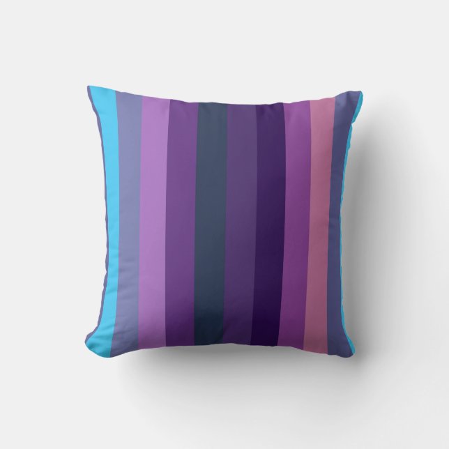 Almofada Soft Eclectic Blue-Purple Muted Stripe Pattern (Frente)