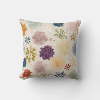 Almofada Soft Pastel Snowflake Floral Throw Pillow – Warm B
