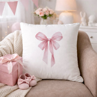 Almofada Soft Pink Bow Girl Baby Shower