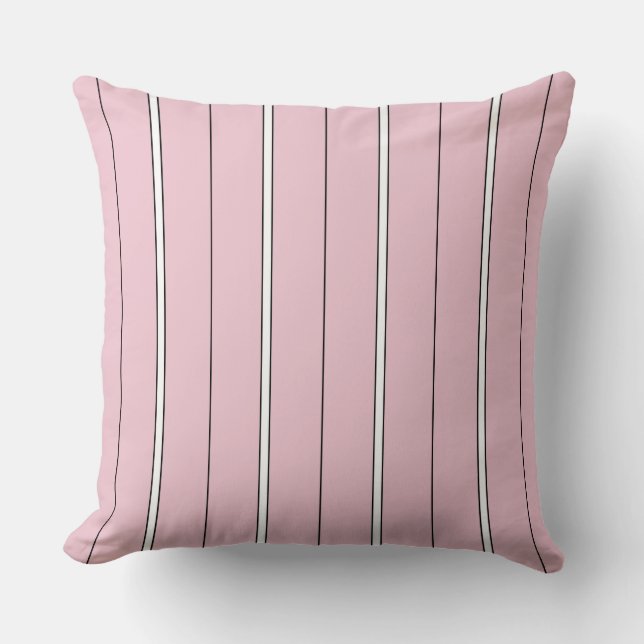 Almofada Soft Pink Vertical Stripe Pattern Minimal (Frente)