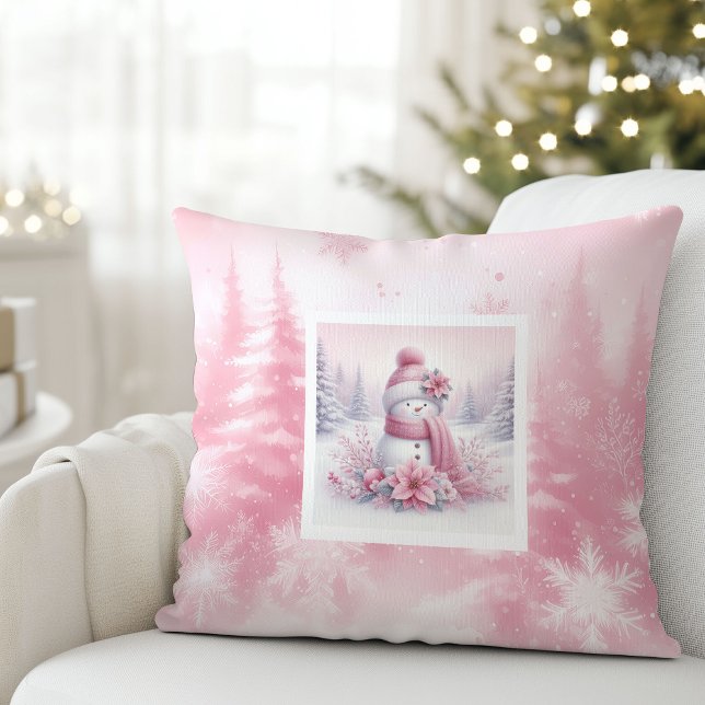 Almofada Soft Pinkmas Christmas Forest Snowman Pillow (Soft Pinkmas Christmas Forest Snowman Pillow)