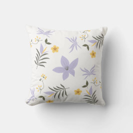 Almofada Soft Purple & Yellow Floral Throw Pillow