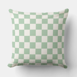 Almofada Soft Sage Green Buffalo Check Farmhouse