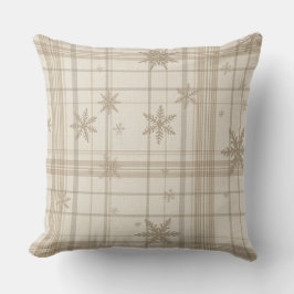 Almofada Soft Snowflake Gingham Plaid Throw Pillow