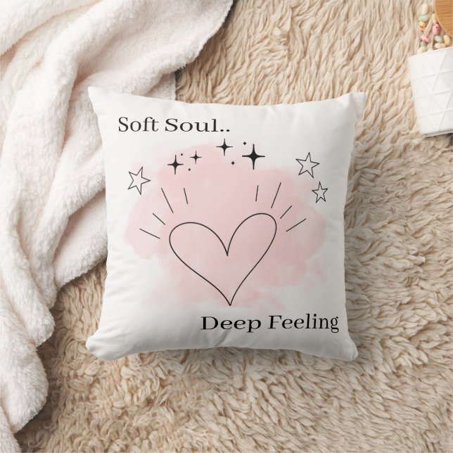 Almofada Soft Soul Throw Pillow – Customizable Text (Cobertor)