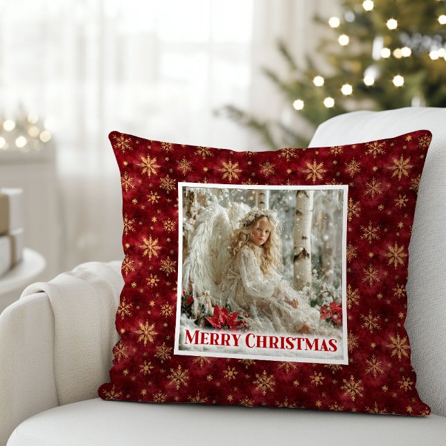 Almofada Soft Victorian Angel Art Red and Gold Gift Pillow (Soft Victorian Angel Art Red and Gold Gift Pillow)