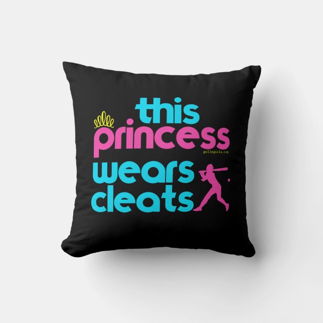 Almofada Softball: Esta princesa Vestir-se Grampo - Golly (Frente)
