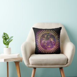 Almofada Sol Celestial Roxo e Lua