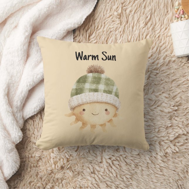Almofada Sol Cute Quente Usando Chapéu (Cobertor)