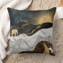 Almofada Sol e Lua ouro com Elefante em Marble Cosmic
