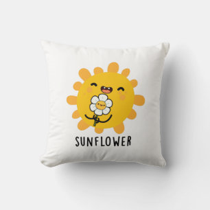 Almofada Sol Engraçado De Girassol E Lâmina
