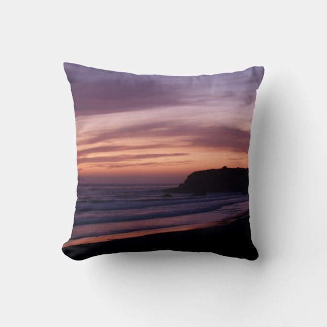 Almofada Sol rosa no Travesseiro do Pacífico (Frente)