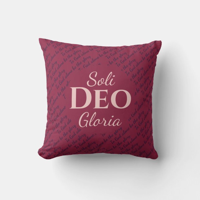Almofada Soli Deo Gloria para DEUS SER O Marinho Burgundy G (Frente)