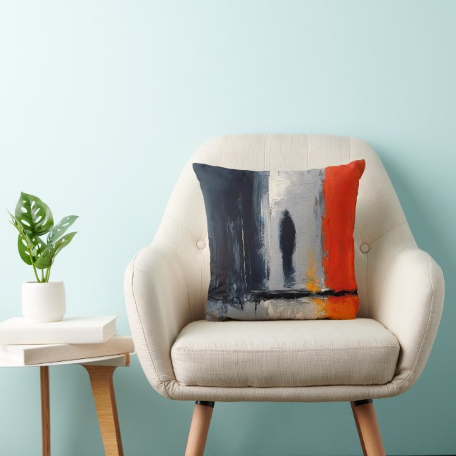 Almofada Solidão – Figura Abstrata no Silêncio Urbano (Cadeira)
