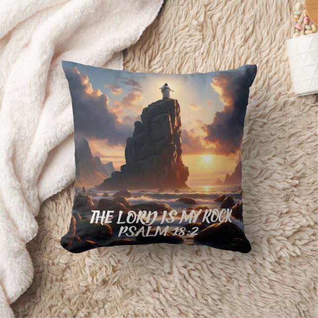 Almofada Solidão no Mar O SENHOR É MINHA ROCHA (Cobertor)
